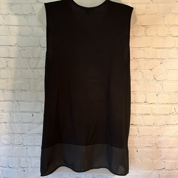 Espresso tunic with embroidered neck and sheer panel - Picture 5 of 9